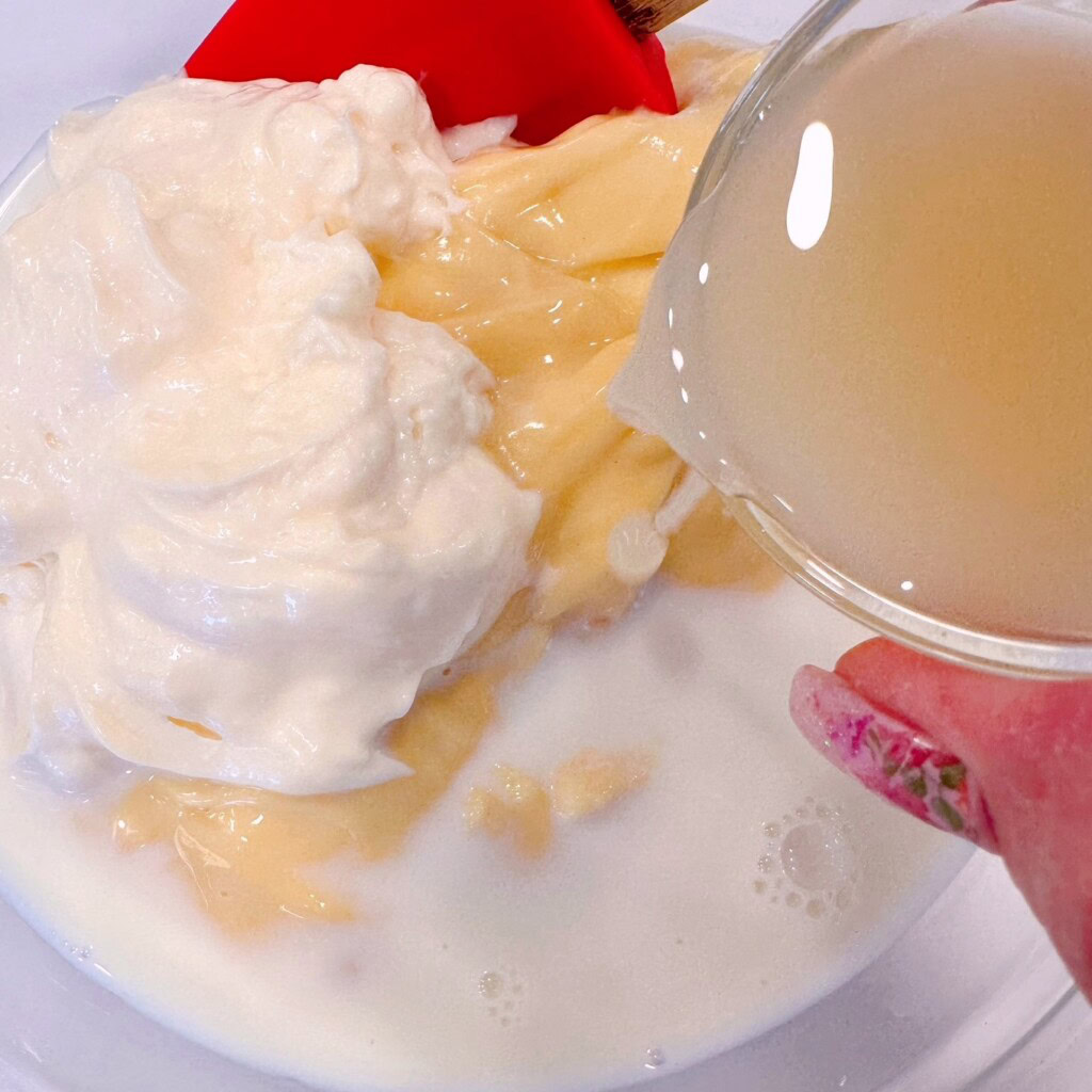 Adding lemon juice to cream of chicken soup.