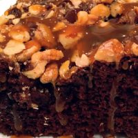 chocolate cake with walnuts and chocolate chips