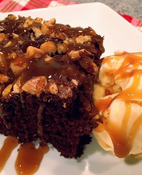 Close up of Chocolate Walnut Cake