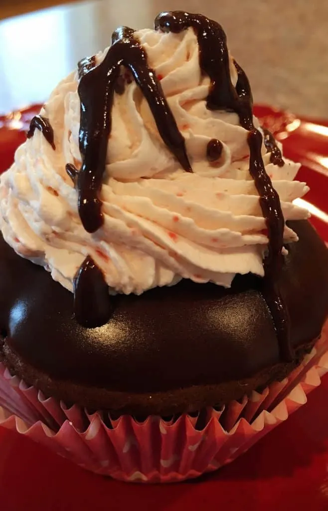 Dark Chocolate Strawberry Covered Cupcakes