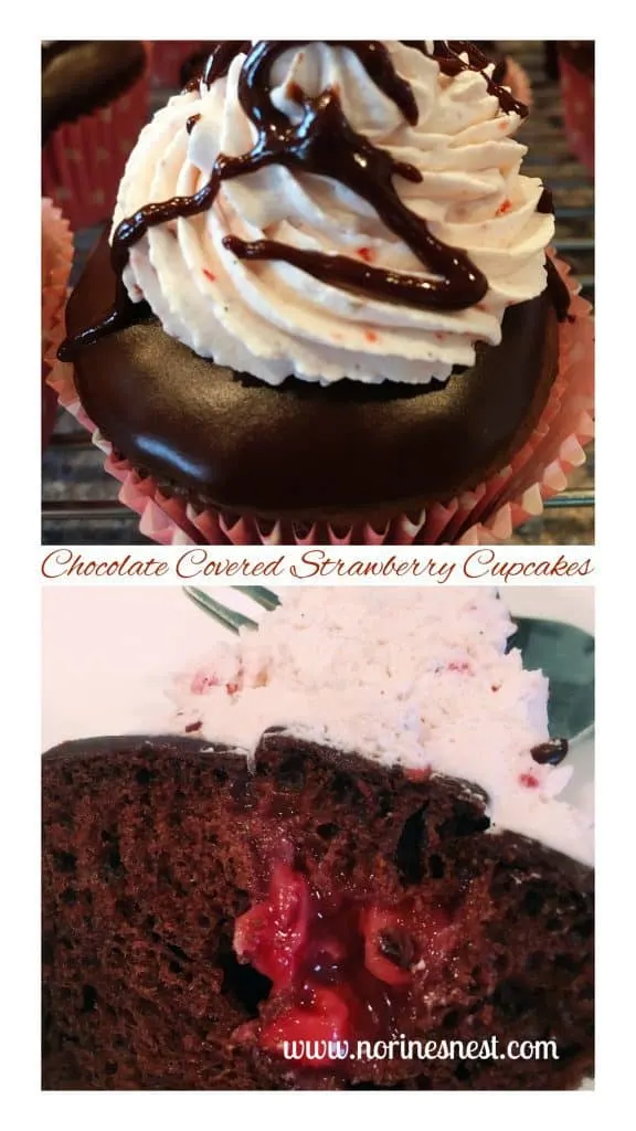 Divine Choclate Covered Strawberry Cupcakes!