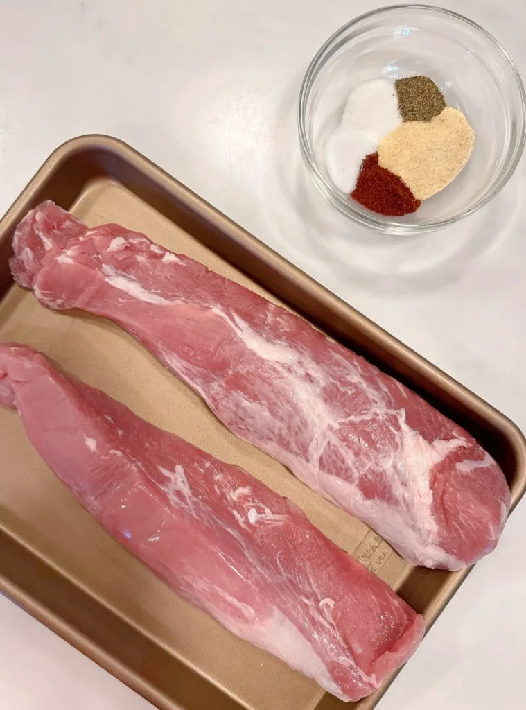Ingredients for Pork Tenderloin with chili apricot glaze.