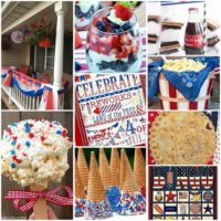 multiple pictures of forth of july foods