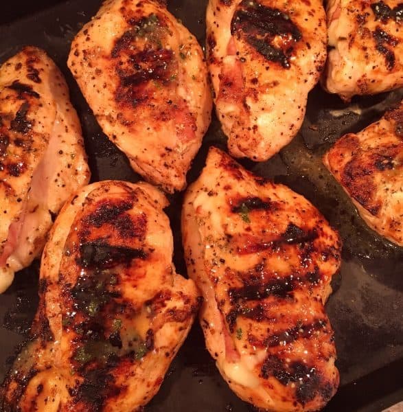 Platter of Grilled Chicken Cordon Bleu