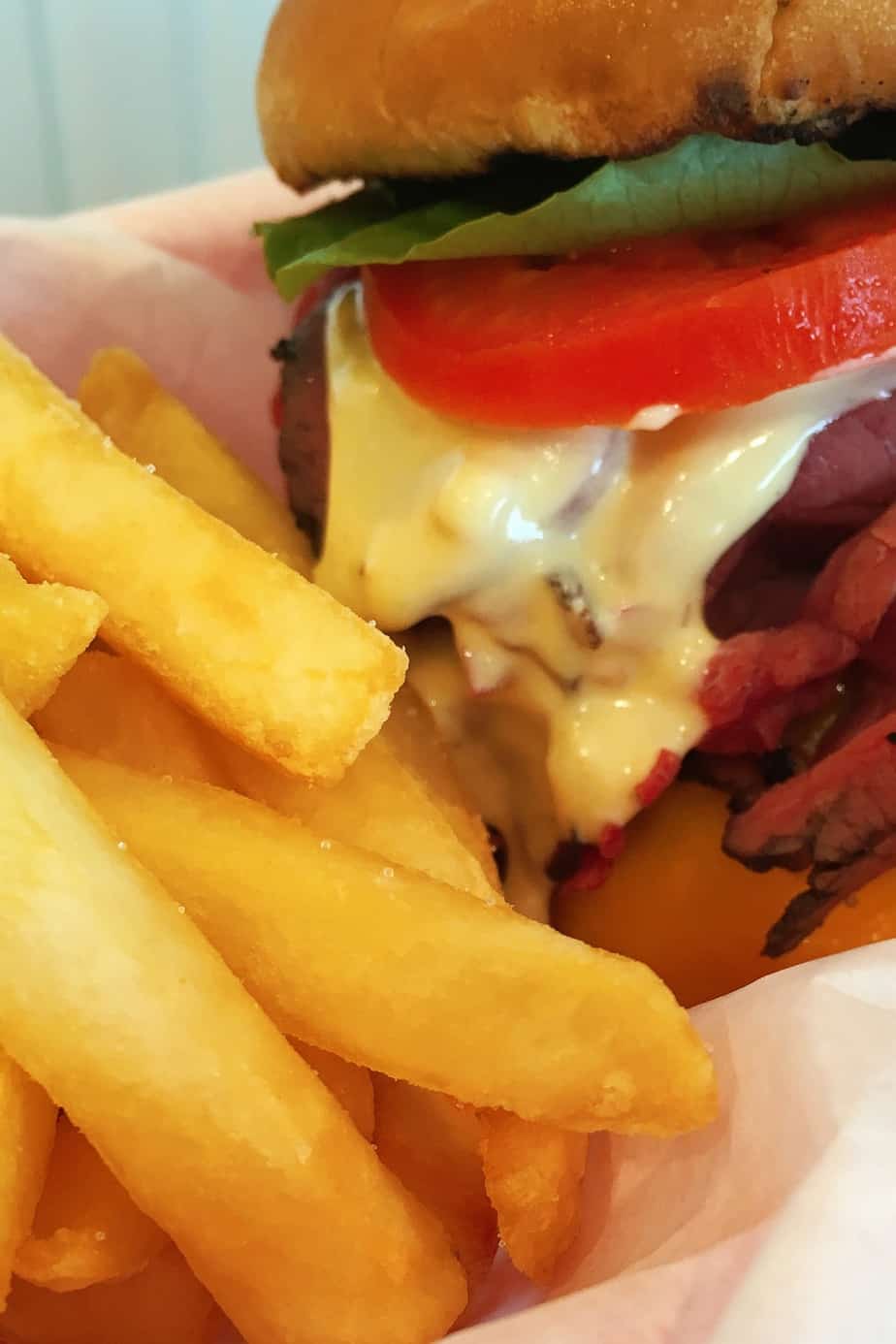 Pastrami Burger with Cheese at Norine's Nest