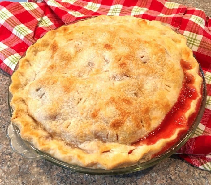 Whole Strawberry Rhubarb Pie