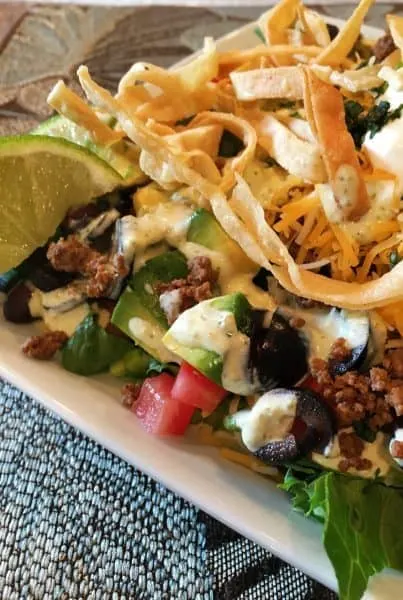 plate full of taco salad