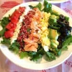 Salmon Cobb Salad in a bowl.