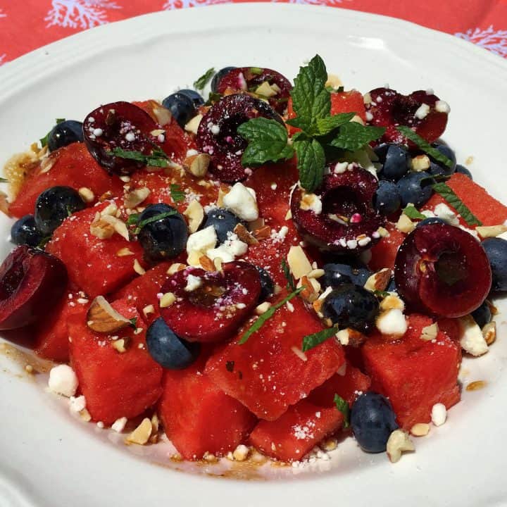 Bowl full of Watermelon Summer Salad