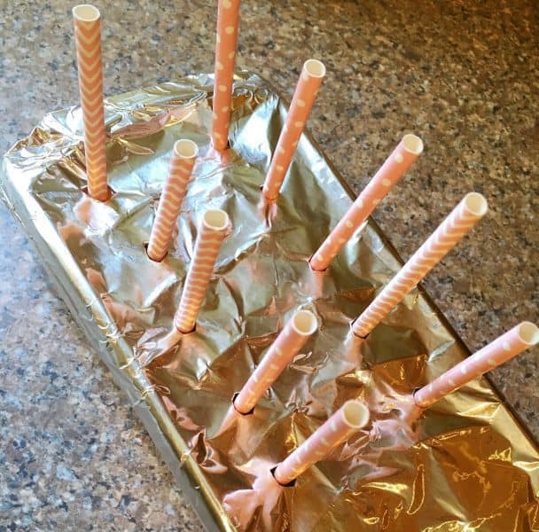 Baby Pops in trays with straws