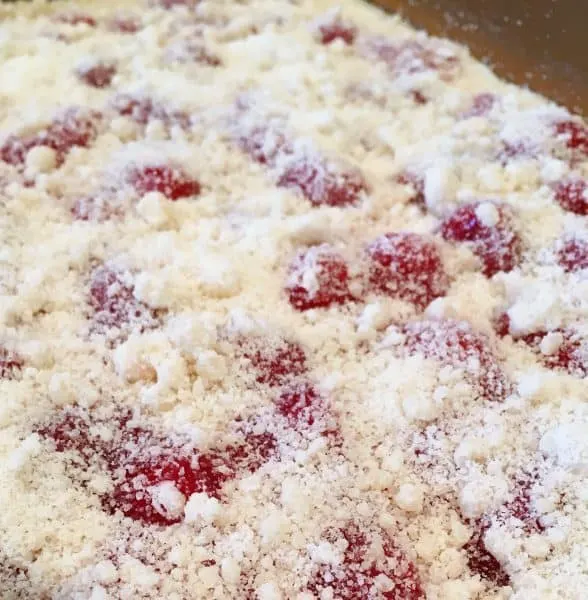 Cherry Crumb Cake topping