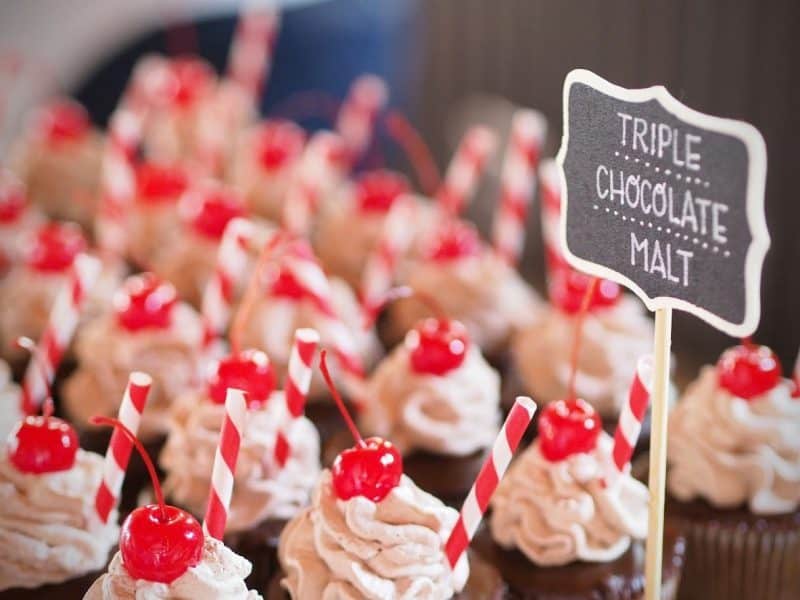 Chocolate Malted Cupcakes for wedding