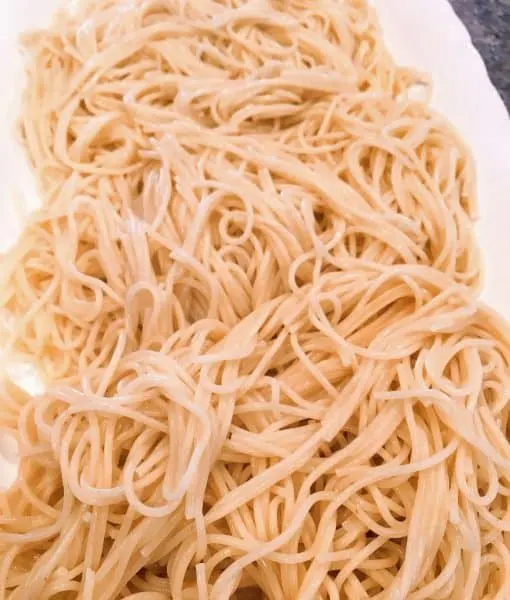 Cooked pasta for Angel Chicken