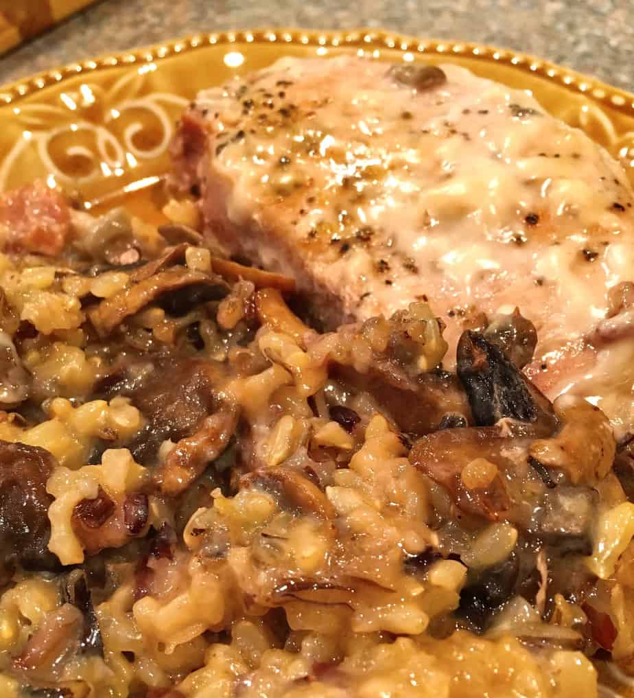 Pork chops with a seasoned breading and cheese