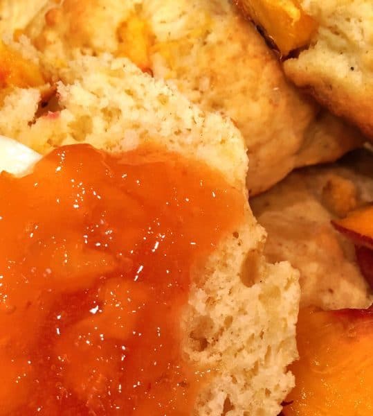 Golden Peach Scones with fresh Peach Jam