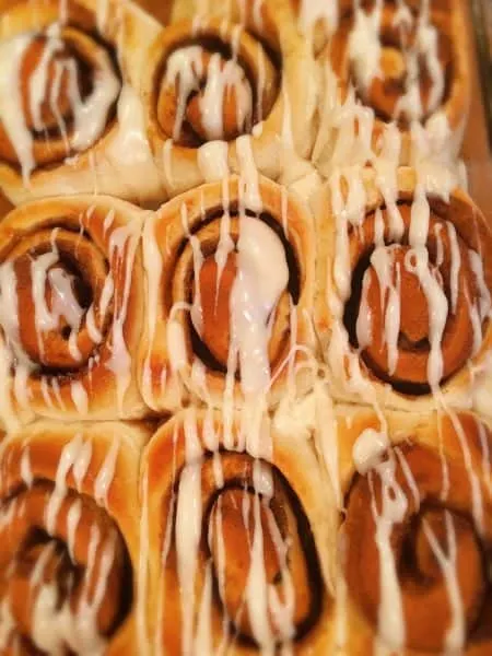 Pan Full of Lion House cinnamon rolls