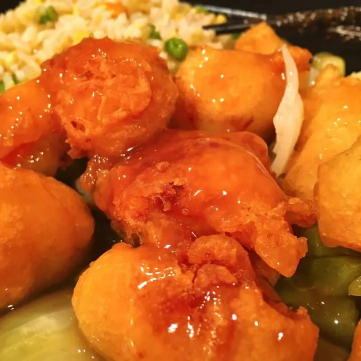 Sweet and Sour Chicken on a plate