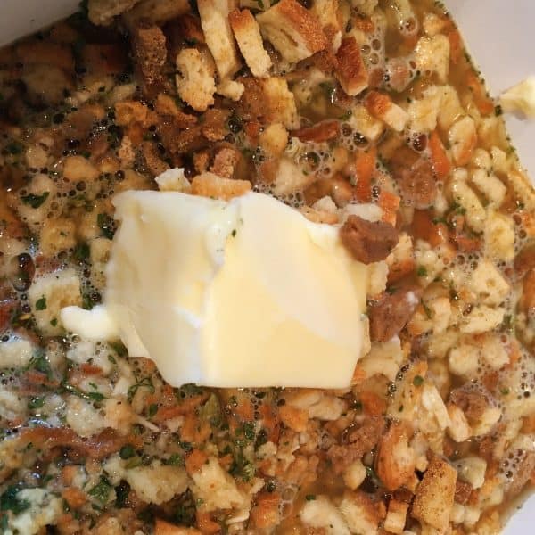 Stuffing Preparation for Stuffed Acorn Squash.