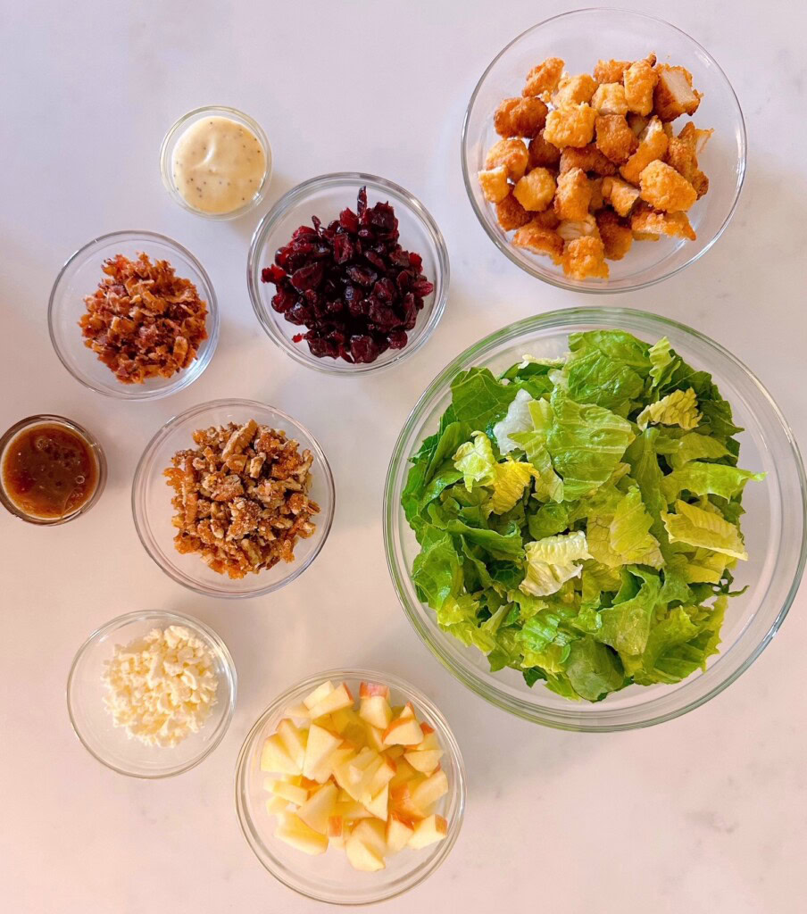 Chopped Autumn Harvest Salad Ingredients.