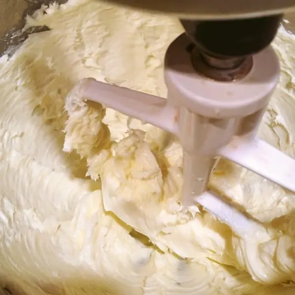 Linzer cookie dough in the mixer