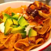 soup with ground beef avocado sour cream and fritos