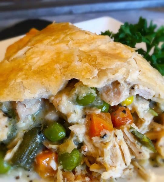 close up of Chicken Pot Pie 