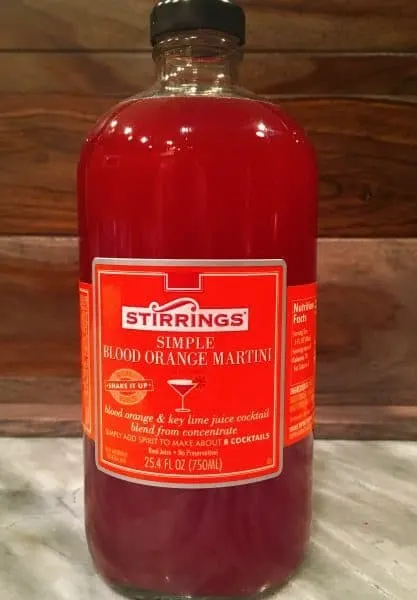 Bottle of Stirring Simple Blood Orange Martini