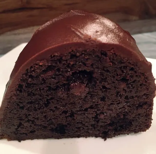 Slice of Too Much Chocolate Cake with Satin Chocolate Frosting