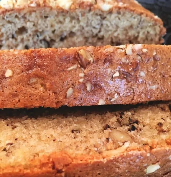 Sliced Banana nut bread 