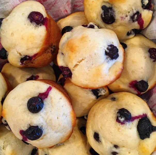 Oven Fresh baked blueberry muffins