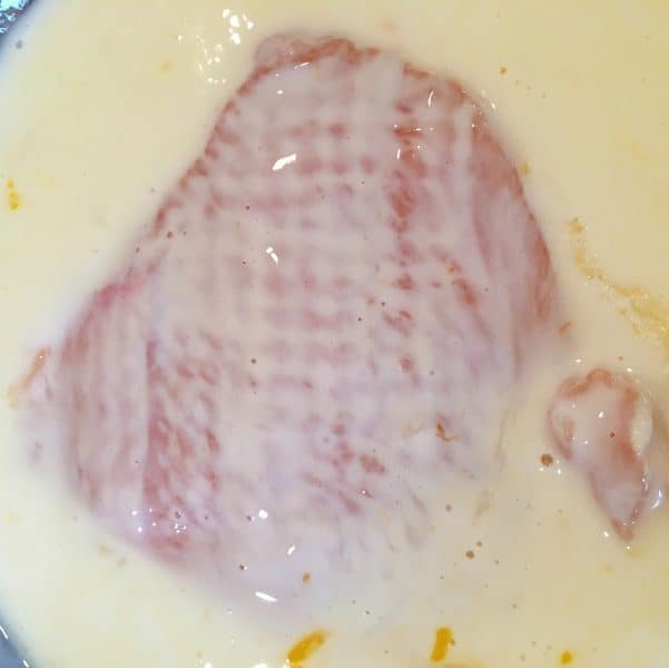 Chicken breast in a buttermilk bath 