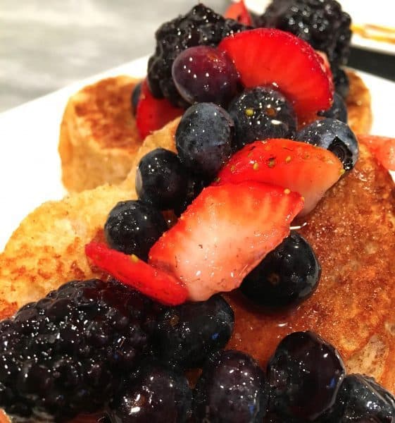 Fresh berries over french toast
