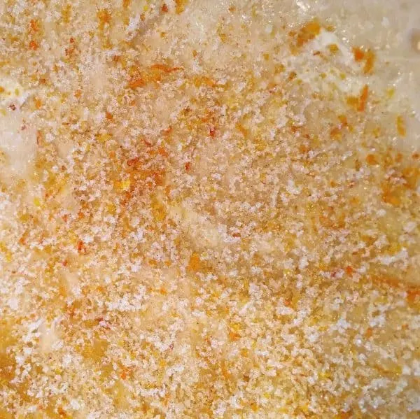 Dough sprinkled with Orange Sugar