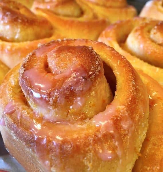 Blood Orange Sweet Rolls close up