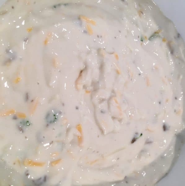 Cream mixture to add to broccoli