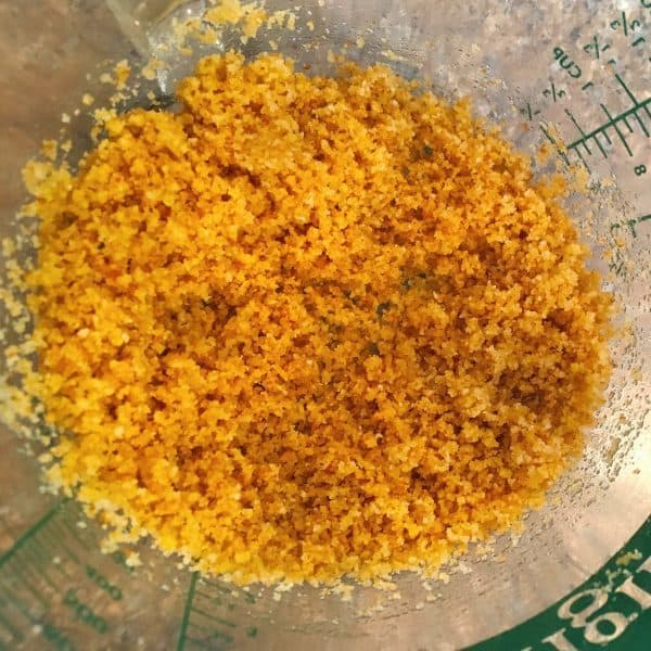 Bread Crumbs mixed with butter for crumb topping