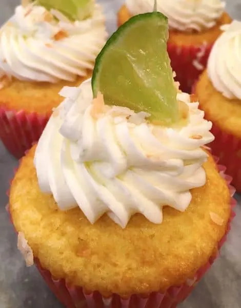 Coconut Cupcakes with Lime Buttercream Frosting