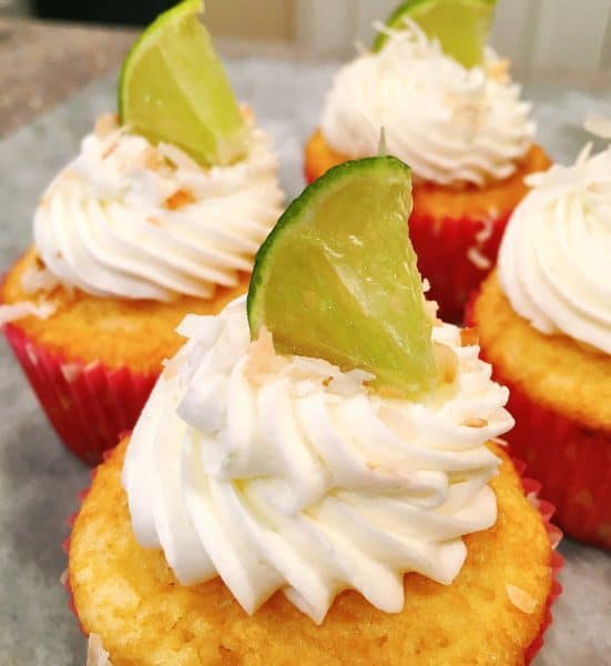 Coconut Lime Cupcakes with Lime Buttercream frosting