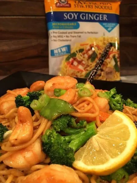 Ginger Lemon Soy Shrimp Noodles