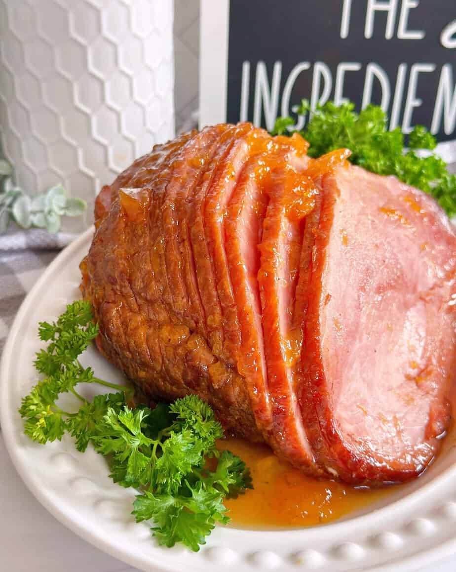 Slow Cooker Peach Glazed Ham