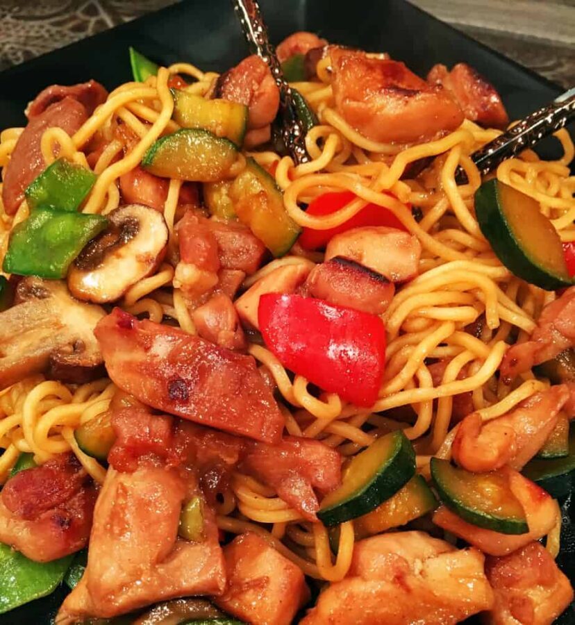 Teriyaki chicken and noodles