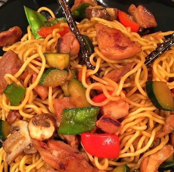 Chicken Teriyaki with Stir Fry Vegetables and Noodles