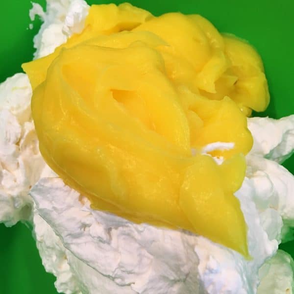 Instant Lemon Pudding mixed with Whipped Cream 