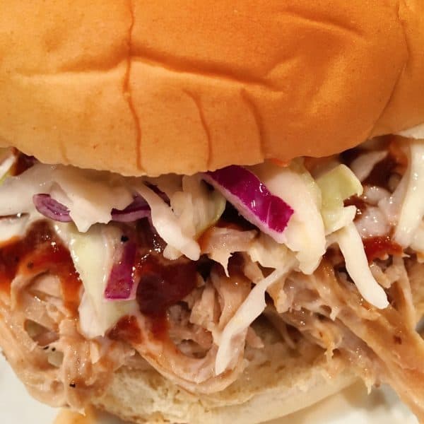 Pulled Pork Sandwiches with BBQ Sauce and Classic Coleslaw