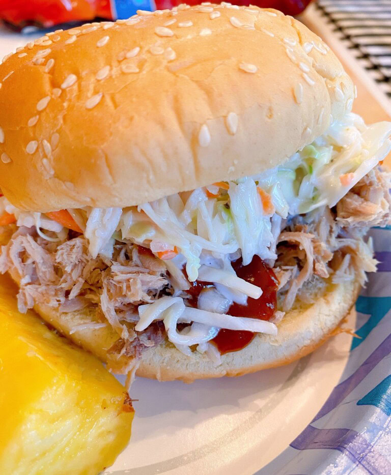 Pulled Pork Sandwich with creamy coleslaw.