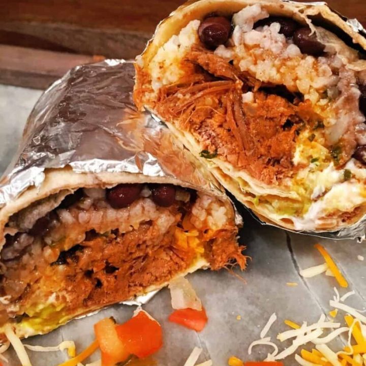 A beef Barbacoa burrito