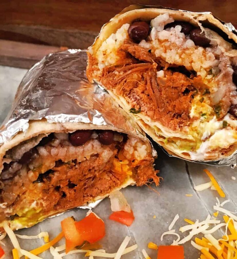 A beef Barbacoa burrito