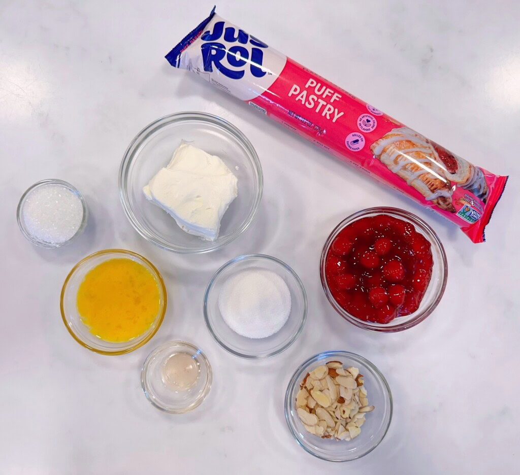Ingredients for Cherry Cream Cheese Knots.