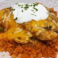chili verde made with chicken, cheese, sour cream