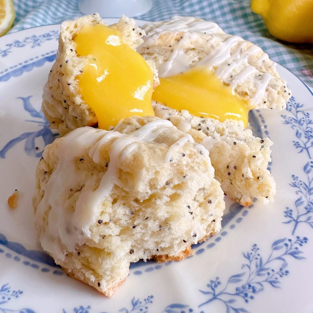 Scones with a dollop of fresh lemon curd.